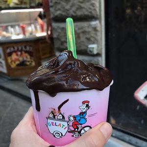 vegan dark chocolate ice cream!! at Gelateria Vivaldi in Florence