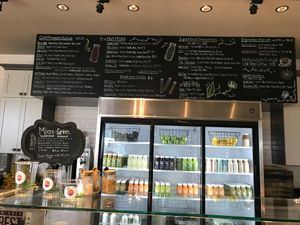 Huge menu at Fruits & Roots Juice Bar in Las Vegas
