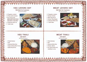 updated copy of set veg meal and veg thali at Shalimar in Koh Tao
