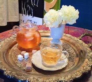 Jasmine Silver Needle White Iced Tea at Down The Rabbit Hole Cafe in Gothenburg