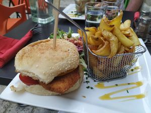 vegan burger, very good ! at Sherlock Holmes  in Quimper