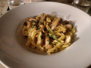 Fusilli with mixed mushrooms and herbs at Emmax in Lanzarote