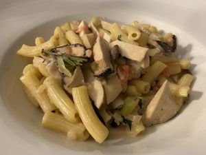 Pasta vegana at Emmax in Lanzarote