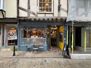 Outside at Burgate Coffee House in Canterbury