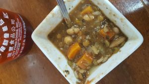 plant based minestrone was delish at Ms. Mary's and Pete Too in Clinton