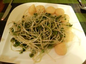 Sunflower Sprouts with tofu at Dragon & Phoenix in Chiang Mai