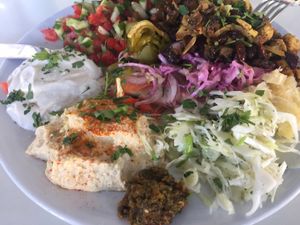yumm at Falafel Mevorach in Tel Aviv