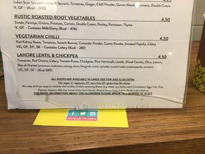 Part of the menu at Nusa Kitchen - Queen Victoria St in London