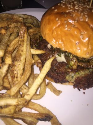 fava bean + quinoa burger.  at Hampton + Hudson in Atlanta
