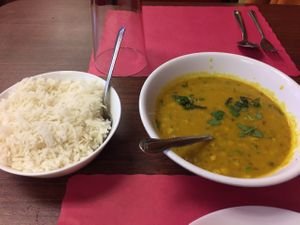 comes with plenty of rice but will give more if you ask at Curry Paradise in West Sacramento