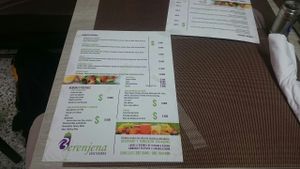 photo of the card to have an idea of the prices  at Avocados in Bogota