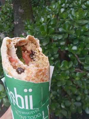 Custom burrito at Freshii Bavaria in Bogota