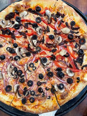 Vegan pizza  at Marcial by Mako in Cabo San Lucas