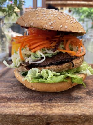 Portobello burger at Marcial by Mako in Cabo San Lucas