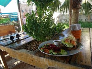 chef even made a grain free vegan burger. brilliant at Marcial by Mako in Cabo San Lucas