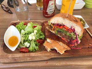 My Hawaiian Burger at Marcial by Mako in Cabo San Lucas