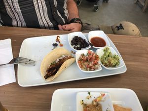 Taco lunch. There were 3 tacos in the meal. at Marcial by Mako in Cabo San Lucas
