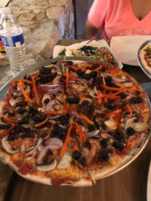 Vegan Mediterranean Pizza!! at Marcial by Mako in Cabo San Lucas
