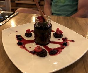 Vegan dessert at Marcial by Mako in Cabo San Lucas