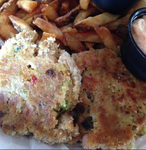 Vegan Jackfruit Crab Cakes at Smithtown Seafood in Lexington