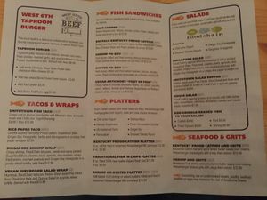 Menu at Smithtown Seafood in Lexington