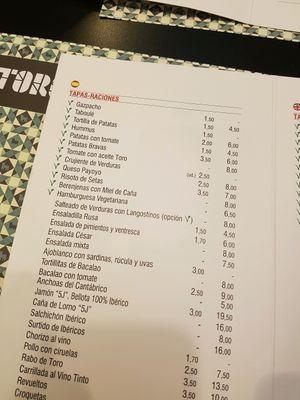 carta at Toro Tapas in Ronda