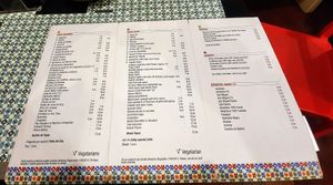 Menu, January 2020 at Toro Tapas in Ronda