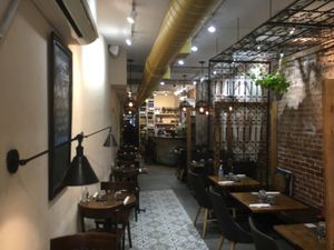 Inside Hummus Kitchen. at Hummus Kitchen in New York City