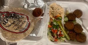 Already half eaten before photo taken  at Sahara Falafel in Anaheim