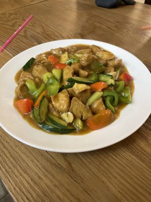 Vegan chicken curry (kerrie saus) at De Kade in Rotterdam