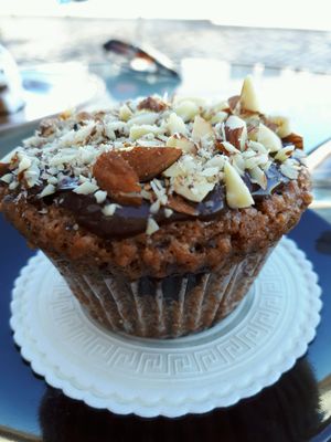 almond chocolate muffin  at Mandala in Tavira