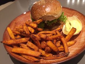 Fried chicken burger  at Der Vegetarische Metzger in Berlin