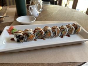 BBQ jackfruit sushi   at Happy Banana in 