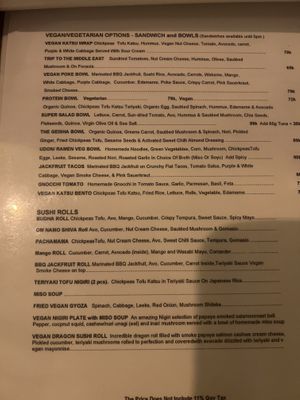 Vegan / vegetarian menu   at Happy Banana in 