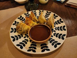Vegan gyoza at Happy Banana in 