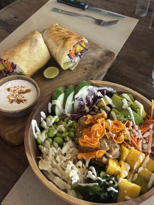 Vegan poke bowl and Katsu wrap  at Happy Banana in 