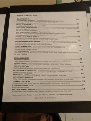 Menu - Breakfast page at Happy Banana in 