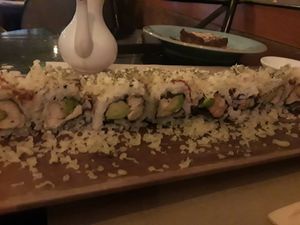 Vegan sushi with cashew cheese and tofu at Happy Banana in 