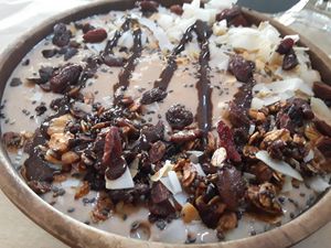 Chocolate smoothis bowl at Happy Banana in 