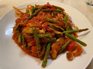 Vegetable pasta (custom order)  at Glacier Brewhouse in Anchorage