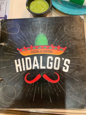 Front of menu at Hidalgo's Mexican Restaurant in Edmond