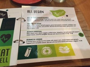 A page just for us vegans! at Hidalgo's Mexican Restaurant in Edmond