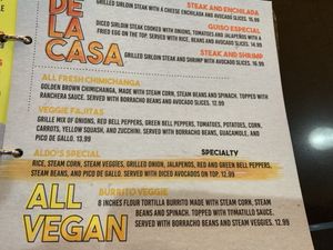 Also a vegetarian page at Hidalgo's Mexican Restaurant in Edmond