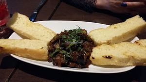 Caponata with focaccia bread at Carluccio's in Manchester