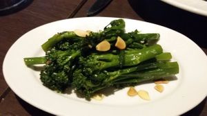Broccolini with garlic, chilli & almonds at Carluccio's in Manchester
