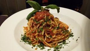 Spaghetti Pomodoro at Carluccio's in Manchester