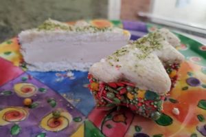 Cross section of cookie sandwich at Conscious Creamery in Sacramento