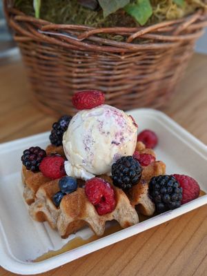 Waffle Sundae! at Conscious Creamery in Sacramento