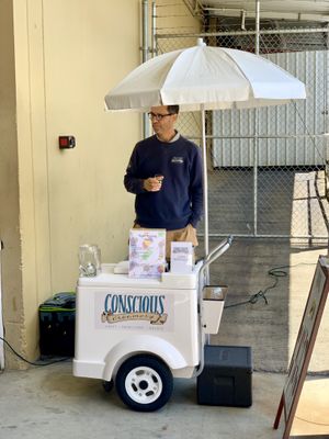 Cute ice cream cart  at Conscious Creamery in Sacramento