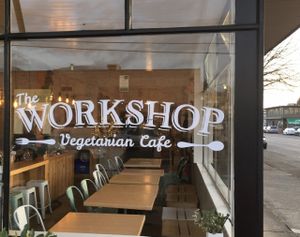Great ambience   at The Workshop Vegetarian Cafe in North Vancouver